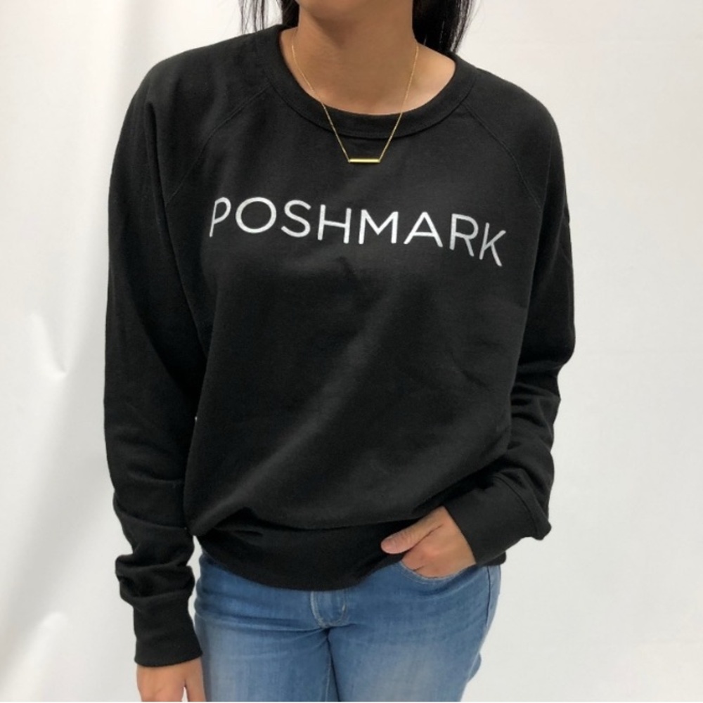 Black Crewneck Sweatshirt with Poshmark Logo size XL
